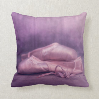 ballerina ballet shoes in pink throw pillow