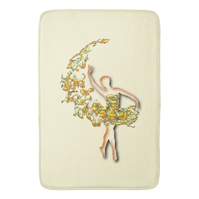 Ballerina Bath Mat Ballet Dancer Girl (Front Vertical)