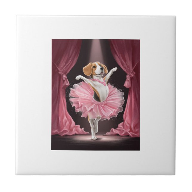 Ballerina Beagle � Funny Dog Dance Tile (Front)