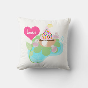 Ballerina birds Custom All-Over-Print pillow. Throw Pillow