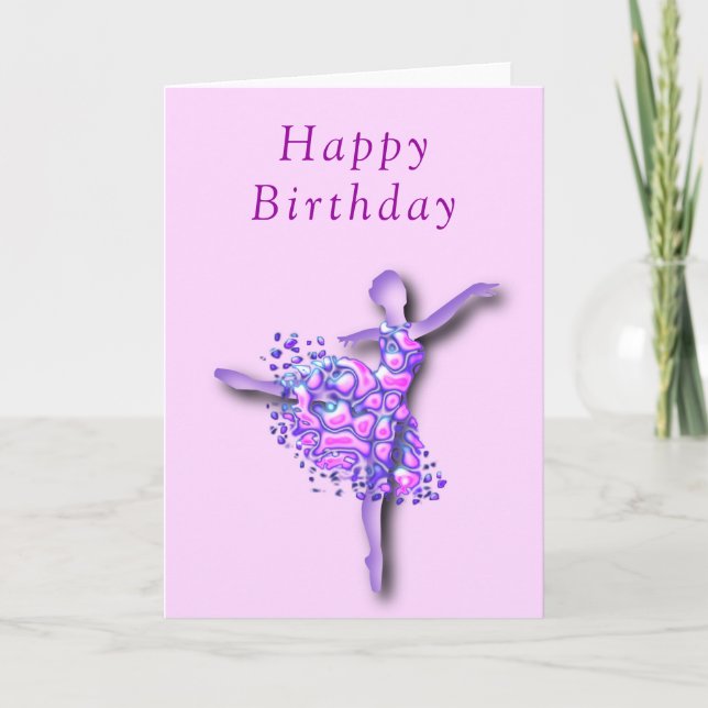 Ballerina Birthday Card Ballet Dancer Woman (Front)