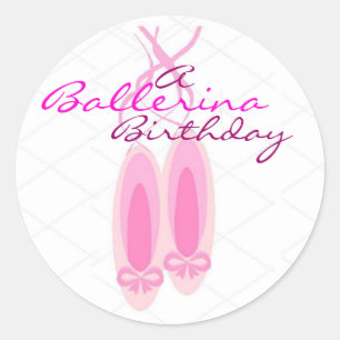 Ballerina Birthday Classic Round Sticker