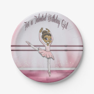 "Ballerina Birthday Paper Plates 7"