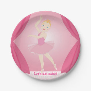 Ballerina birthday party paper plate