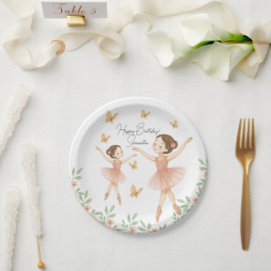 Ballerina Birthday Party Paper Plate – Pink Party