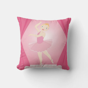 Ballerina birthday party throw pillow