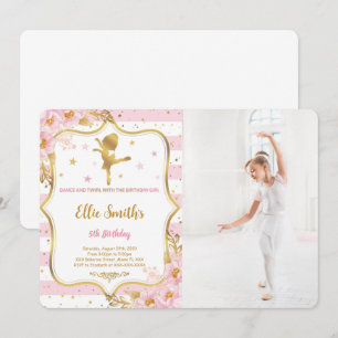 Ballerina Birthday Photo Invitation