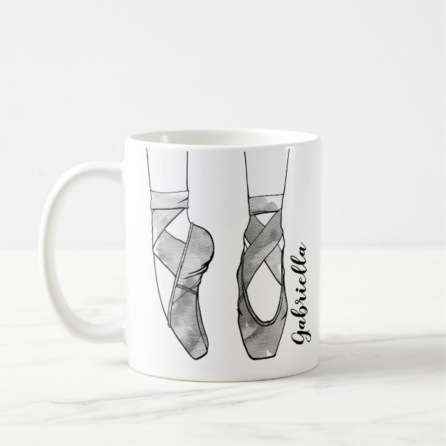 Ballerina Black And White Ballet Coffee Mug (Left)