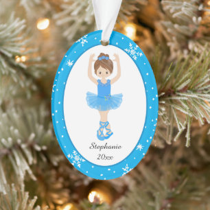 Ballerina Bleu Snowflakes Personnalisé Noël