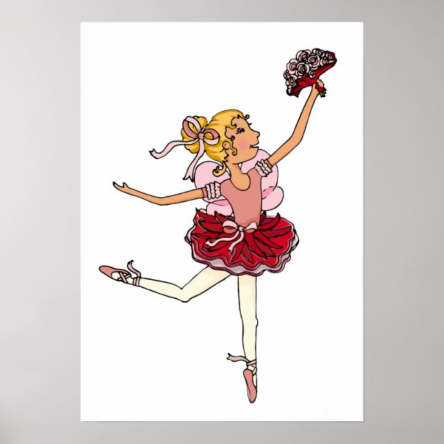 Ballerina blonde danseuse fille poster enfant (Devant)