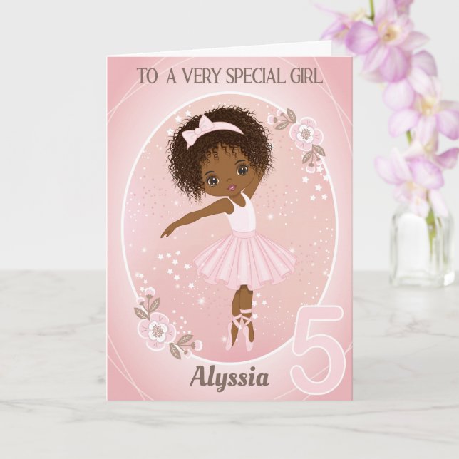 Ballerina Bonne Carte Anniversaire | Fille de 5 an (Orchidée)