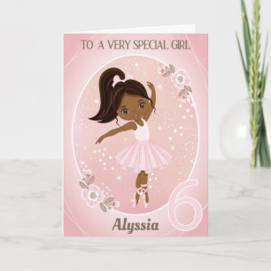 Ballerina Bonne Carte Anniversaire Fille de 6 an