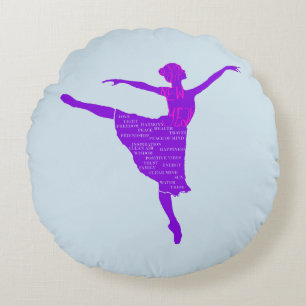 Ballerina Brossé polyester coussin de lancer rond