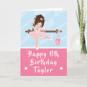 Ballerina Brown Coiffeuse rose Bonne carte d'anniv