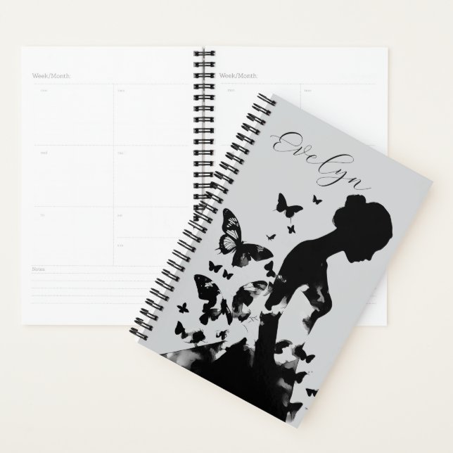 Ballerina & Butterflies Inspirational Quote Name (Devant avec enveloppe)