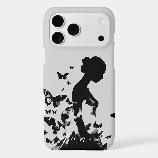 Ballerina & Butterflies Silhouette Modern Ethereal (Verso)