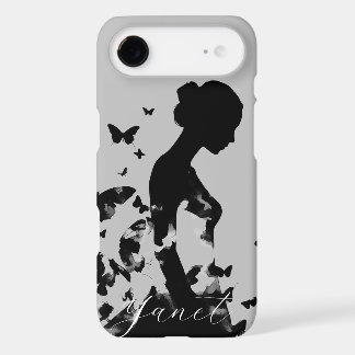 Ballerina Butterflies Silhouette Modern Name