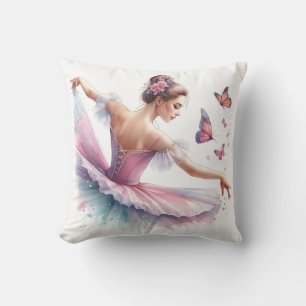 ballerina butterflies throw pillow