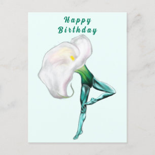 Ballerina Calla Lily Ballet Dancer Birthday Card