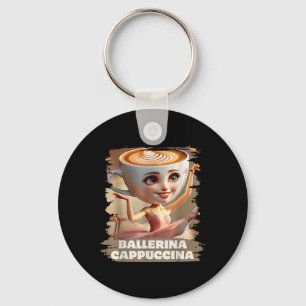 Ballerina Cappuccina Funny Italian Brainrot Meme B Keychain