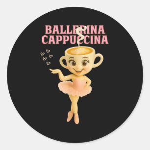 Ballerina Cappuccina Italian Brainrot Meme Kids Gi Classic Round Sticker