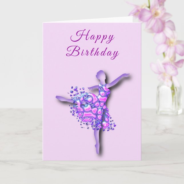 Ballerina Carte Anniversaire Violette Danseur Ball (Orchidée)
