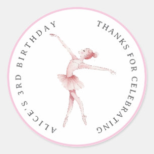 Ballerina Centre Stage Birthday Classic Round  Sticker