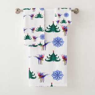 Ballerina Christmas Bath Towel Set