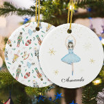 Ballerina Christmas Ceramic Ornament<br><div class="desc">Watercolor Nutcracker Christmas Ballerina Ornament. Matching items available.</div>