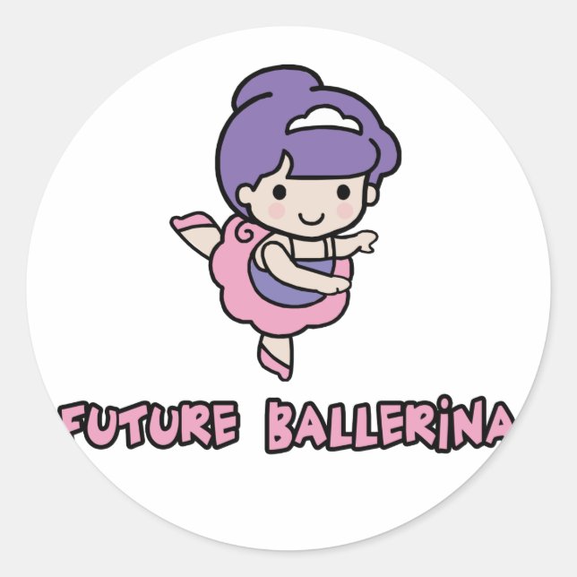 Ballerina Classic Round Sticker (Front)