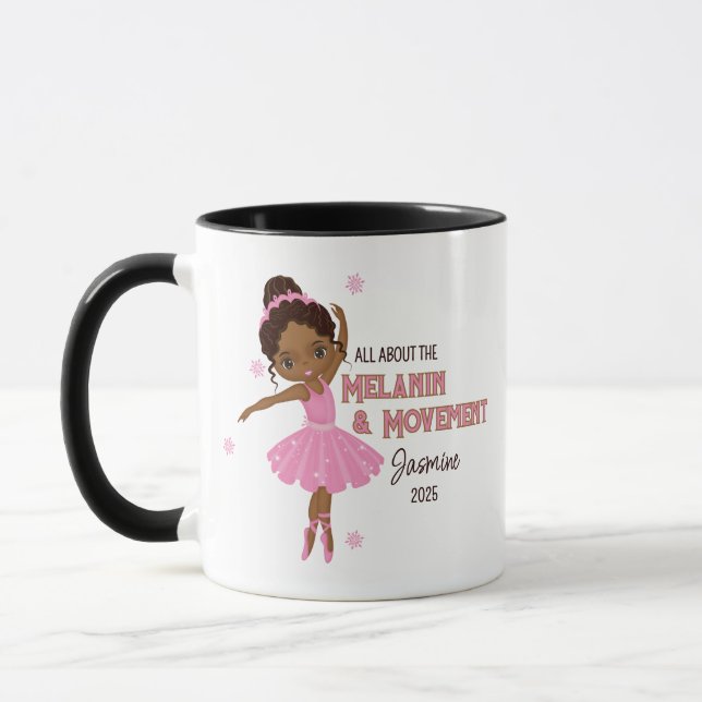 Ballerina Coffee Mug afro-américaine (Gauche)