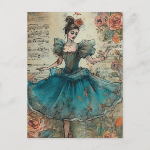 Ballerina Collage Postcard