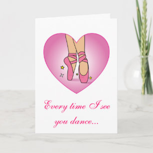Ballerina Congratulations Ballet Shoes in Heart Card