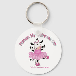 Ballerina Cow Keychain