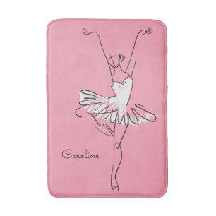 Ballerina custom name & colour bath mats