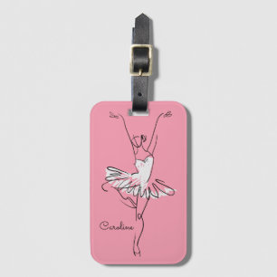 Ballerina custom name & colour luggage tag