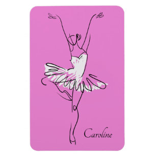Ballerina custom name & colour magnet