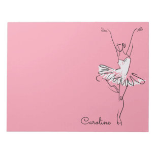 Ballerina custom name & colour notepad