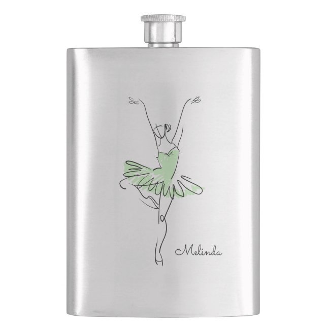Ballerina custom name flask (Front)