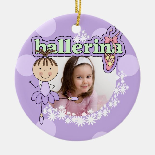 Ballerina Customized Photo Keepsake Ornament (Front)