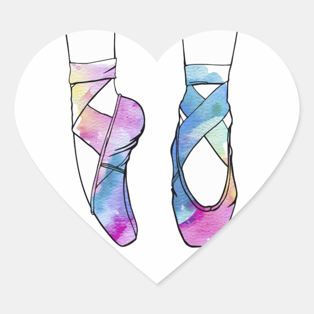 Ballerina Cute Ballet Heart Sticker (Front)