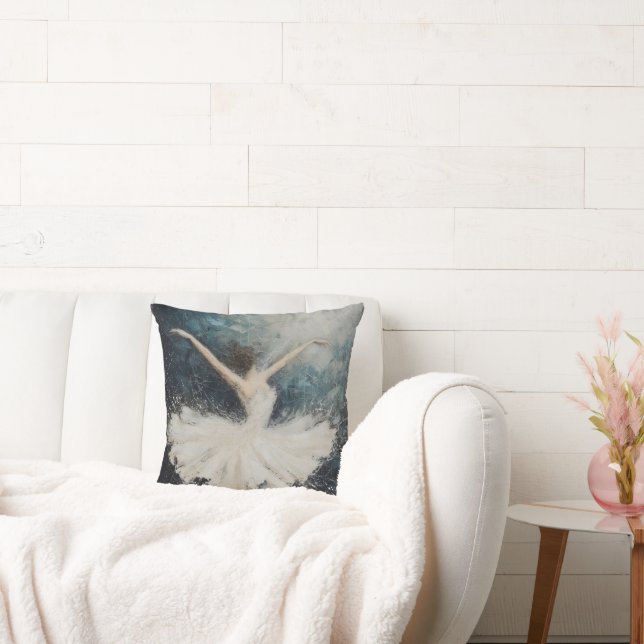 Ballerina Dance Abstract Art Throw Pillow (Couch)