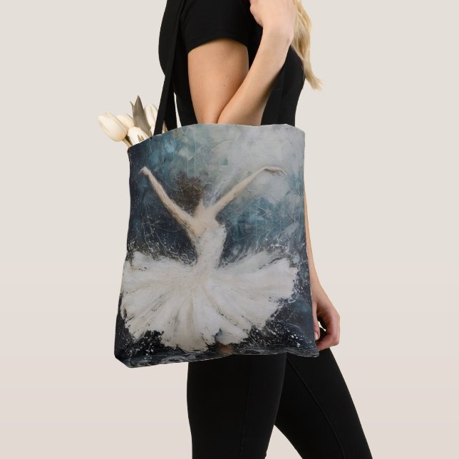 Ballerina Dance Abstract Art Tote Bag (Close Up)