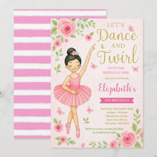 Ballerina Dance and Twirl Birthday Invitation