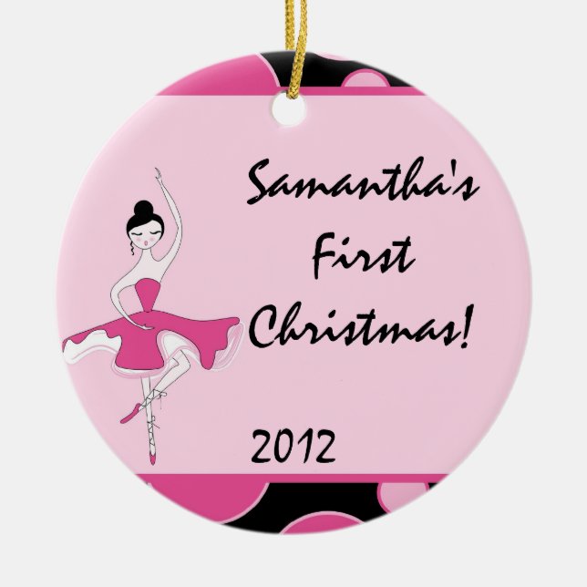 Ballerina Dance Ballet Personalized Name Ornament (Front)