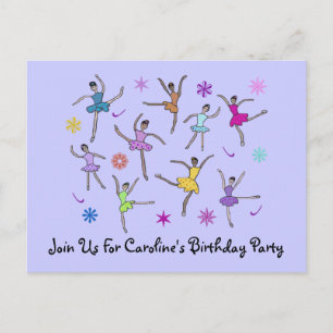 Ballerina Dance Birthday Invitation Postcards