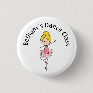 Ballerina Dance Class 1 Inch Round Button