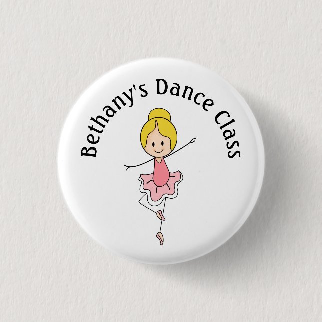Ballerina Dance Class 1 Inch Round Button (Front)