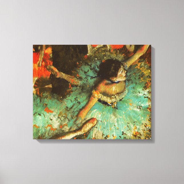 Ballerina Dance Green Dancer Edger Degas Painting Canvas Print (Front)
