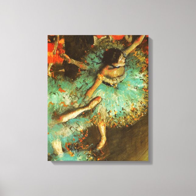 Ballerina Dance Green Dancer Edger Degas Painting Canvas Print (Front)